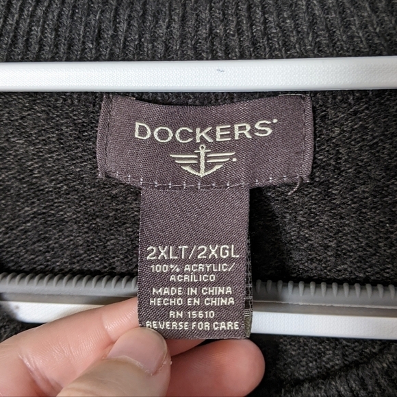 Like-New Academia Blue and‎ Grey Argyle Pullover Sweater from Dockers Size 2XLT - Picture 2 of 4